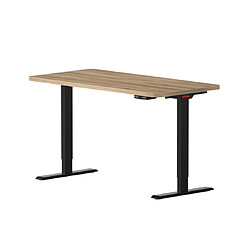 ELEVA Bureau assis debout effet bois sauvage 140x70x3cm 