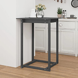 vidaXL Table de bar Gris 80x80x110 cm Bois massif de pin