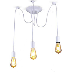 Stoex Plafonnier Vintage Antique E27 Lustre Rétro Suspension Luminaire D'Intérieur Blanc 3 Têtes 