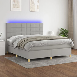 Sommier à lattes,Cadre à lattes de lit pour Adulte matelas et LED Gris clair 160x200 cm -MN11813