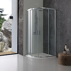 Kiamami Valentina CABINE DE DOUCHE 90x90 ANGULAIRE GIADA VERRE 6 MM TRANSPARENT