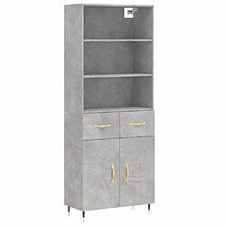 Maison Chic Buffet,Meuble de Rangement,commode pour salon,Cuisine Gris béton 69,5x34x180 cm Bois d'ingénierie -MN71217