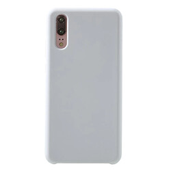 Coque en silicone liquide enroulé sur les bords blanc pour votre Huawei P20 