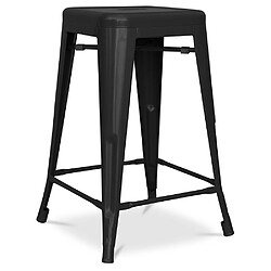 ICONIK INTERIOR Tabouret de bar - Design industriel - Acier mat - 60cm - Nouvelle édition - Stylix Noir