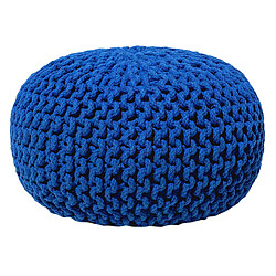 Beliani Pouf en coton bleu foncé 40 x 25 cm CONRAD 