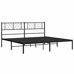 Acheter Maison Chic Lit adulte - Cadre de lit métal avec tête de lit,Structure du lit Contemporain pour chambre noir 193x203 cm -MN45629