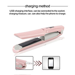 Avis Wewoo Mini redresseur de cheveux rechargeable sans fil USB Bigoudi double attelle pour cheveux (rose)