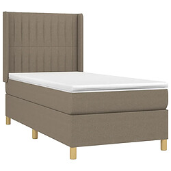 Acheter Maison Chic Lit adulte- Lit + matelas + LED,Sommier à lattes de lit matelas et LED Taupe 80x200cm Tissu -GKD62492