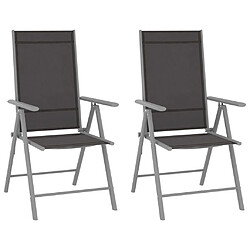 vidaXL Chaises de jardin pliables lot de 2 Textilène Noir