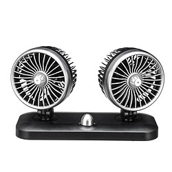 (12V) Ventilateur de Voiture à Double Tête 20W Refroidisseur D'Air Réglable Portable Ventilateur De Refroidissement de Véhicule Récréatif Ventilateur de Ventilation de Tableau De Bord Oscillant Rotatif