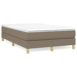 vidaXL Sommier à lattes de lit avec matelas Taupe 120x200 cm Tissu