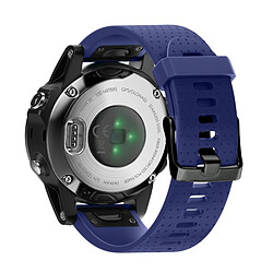 Wewoo Bracelet pour montre connectée Dragonne rapidement amovible en silicone Fenix 5S 20mm Bleu foncé