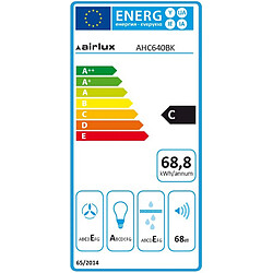 Hotte visière 60cm 344m3/h noir - ahc640bk - AIRLUX