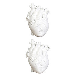 Coeur Fleur Vases Planteurs Décoratifs pour La Maison Décor 2x Vase Coeur Anatomique Résine Statue Pot de Fleur Ornement Cadeaux