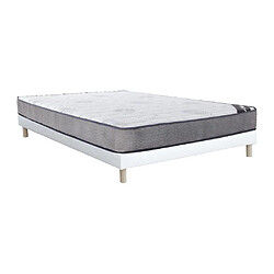 Vente-Unique Ensemble 160 x 200 cm sommier tapissier + matelas ressorts ensachés ép.19cm - KIJAL de YSMÉE