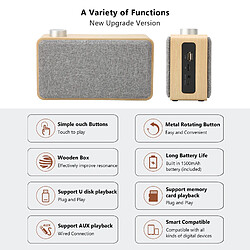 Avis ComfortXL Enceinte bluetooth en bois portable, enceinte bluetooth sans fil, prend en charge la carte mémoire usb aux mp3