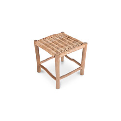 Avis ICONIK INTERIOR Tabouret carré en rotin - Style Boho Bali - Petit - Senay Bois naturel