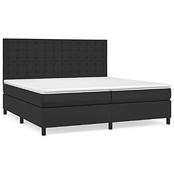 vidaXL Sommier à lattes de lit avec matelas Noir 200x200 cm Similicuir