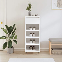 Maison Chic Armoire à Chaussures,Meuble de Rangement à Chaussures Blanc 40x36x105 cm Bois d'ingénierie -MN42723