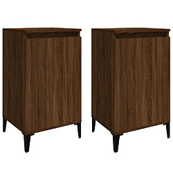 vidaXL Tables de chevet 2pcs chêne marron 40x35x70cm bois d'ingénierie