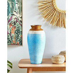 Beliani Vase décoratif PLATEJE fait à la main Céramique 42 cm Bleu