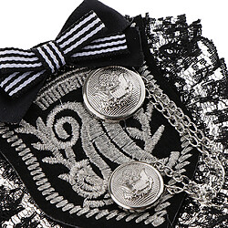 Acheter rétro style britannique dentelle tissu corsage broches broches badges accessoires noir