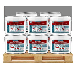 PRO COM Peinture, résine d'étanchéité imperméabilisation terrasse circulable, balcon, sols extérieurs, béton, plusieurs coloris PROCOM-10 x 10L-Gris 