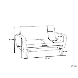 Avis Beliani Canapé convertible 2 places en tissu noir FLORLI