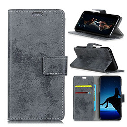 Etui en PU style vintage gris pour votre Samsung Galaxy A7 (2018)