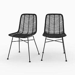 Avis Rendez Vous Deco Chaise Tamara en rotin noir (lot de 2)