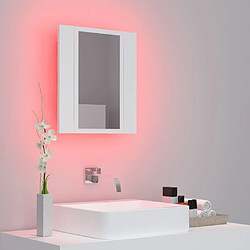 Maison Chic Armoire salle de bain,Meuble de rangement de salle de bain,Meuble haut à miroir LED Blanc 40x12x45 cm Acrylique -GKD757989 pas cher