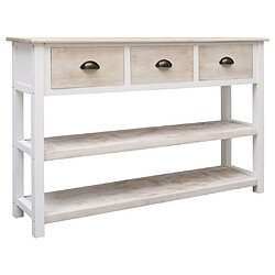 vidaXL Buffet Naturel et blanc 115x30x76 cm Bois 