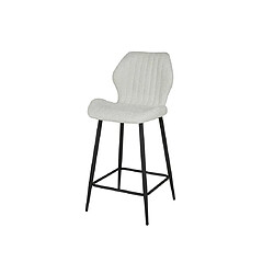 Acheter Lisa Design Dahi - lot de deux tabourets de bar - support lombaire - en tissu bouclette blanc