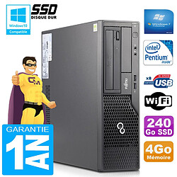 PC Fujitsu Esprimo E500 E85+ SFF Intel G640 RAM 4Go Disque 240 Go SSD Wifi W7 · Occasion 