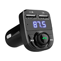 Chrono Voiture sans fil Bluetooth transmetteur FM lecteur MP3 USB voiture chargeur rapide radio récepteur de voiture (noir)