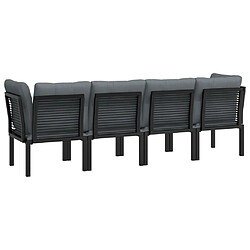 Acheter vidaXL Salon de jardin 4 pcs noir et gris résine tressée