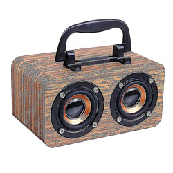 Universal YYH-Speakers FT-4002 Enceinte Bluetooth sans fil en bois Double conducteur TF Card Stéréo Bass Subwoofer avec