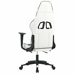 Maison Chic Chaise de jeu, Chaise gaming avec repose-pied, Fauteuil gamer,Chaise de Bureau Blanc et noir Similicuir -GKD62893 pas cher