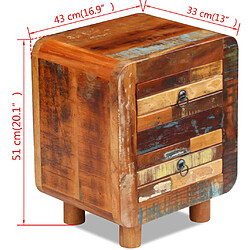 Acheter vidaXL Table de chevet Bois de récupération massif 43x33x51 cm