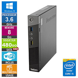 PC Lenovo M93p i5-4570T 3.60GHz 8Go/480Go SSD Wifi W10