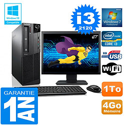 PC Lenovo M92p SFF Core I3-2120 Ram 4Go Disque 1 To Wifi W7 Ecran 27" - Occasion