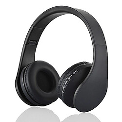 Universal Casque Bluetooth sans fil YH sur l'oreille, basse profonde, pliable et léger (noir) 