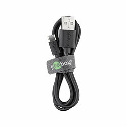 Goobay 38675 Câble de Chargement et de Synchronisation USB-C, USB-A &gt; USB-C, Noir, 0.1m Longueur de Câble