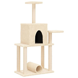 Arbre à chat avec griffoirs,niche pour chat en sisal crème 122 cm -MN46033