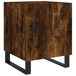 vidaXL Table de chevet chêne fumé 40x40x50 cm bois d'ingénierie