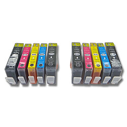 vhbw 10x cartouche d'encre compatible lot pour HP Advantage 6525, 5525, Deskjet 4625, 4615, 3252 