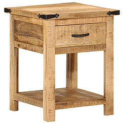 Maison Chic Table de chevet, Table de Nuit, Meuble de Rangement 40x40x50 cm bois de manguier massif