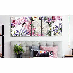 Paris Prix Tableau 5 Panneaux Rose Composition Narrow Colourful 80 x 200 cm