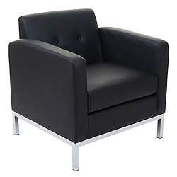 Mendler Fauteuil HWC-C19, système modulaire de fauteuils avec accoudoirs, extensible similicuir ~ noir