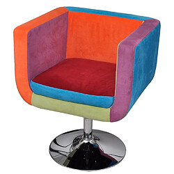 Helloshop26 Fauteuil chaise siège lounge design club sofa salon avec de patchwork cube tissu 1102037/3